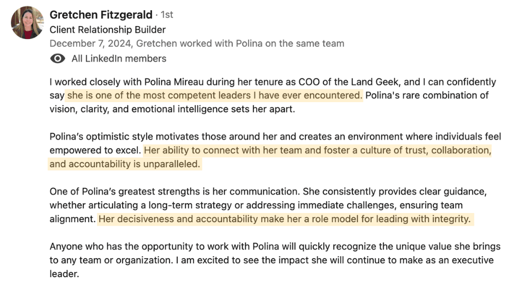 Gretchen Fitzgerald testimonial